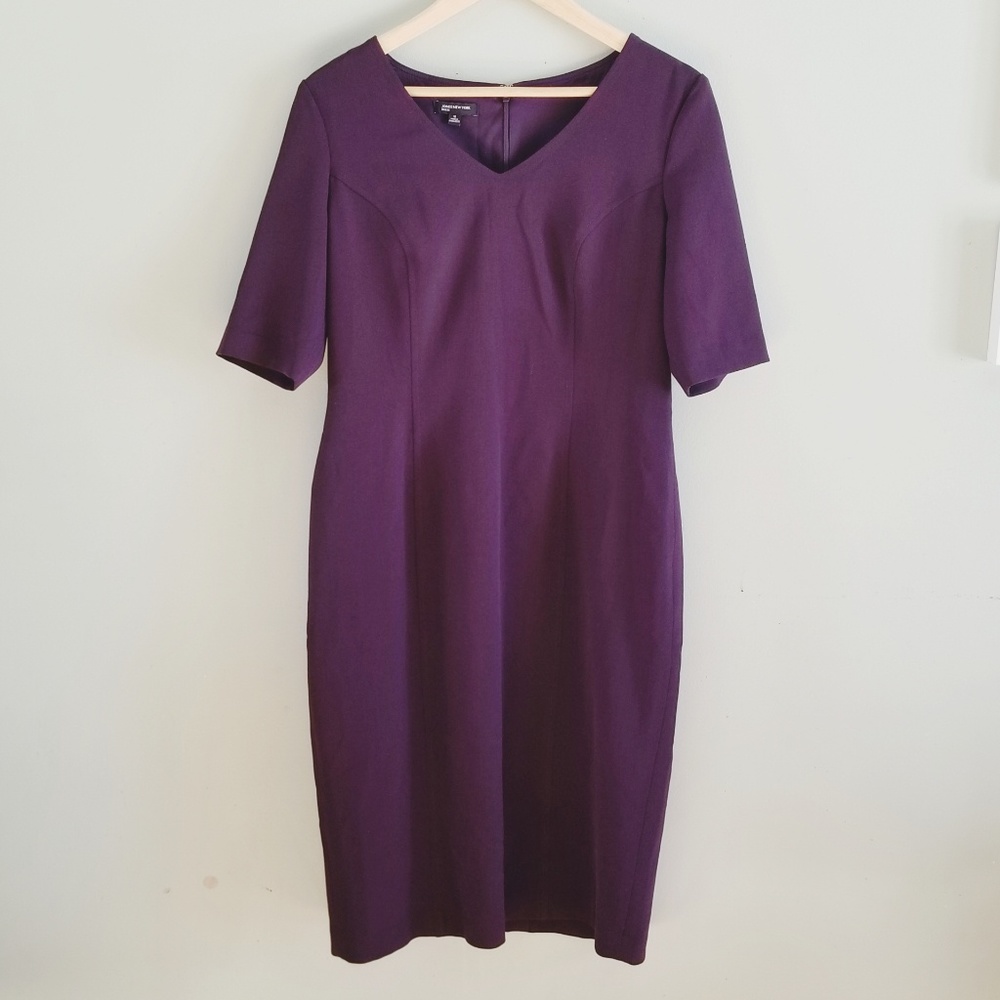 Jones New York Sheath Dress Medium Burgundy
